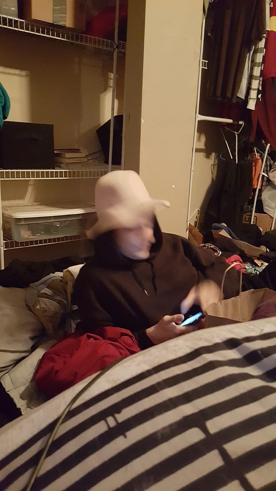 Blurry photo of a person.